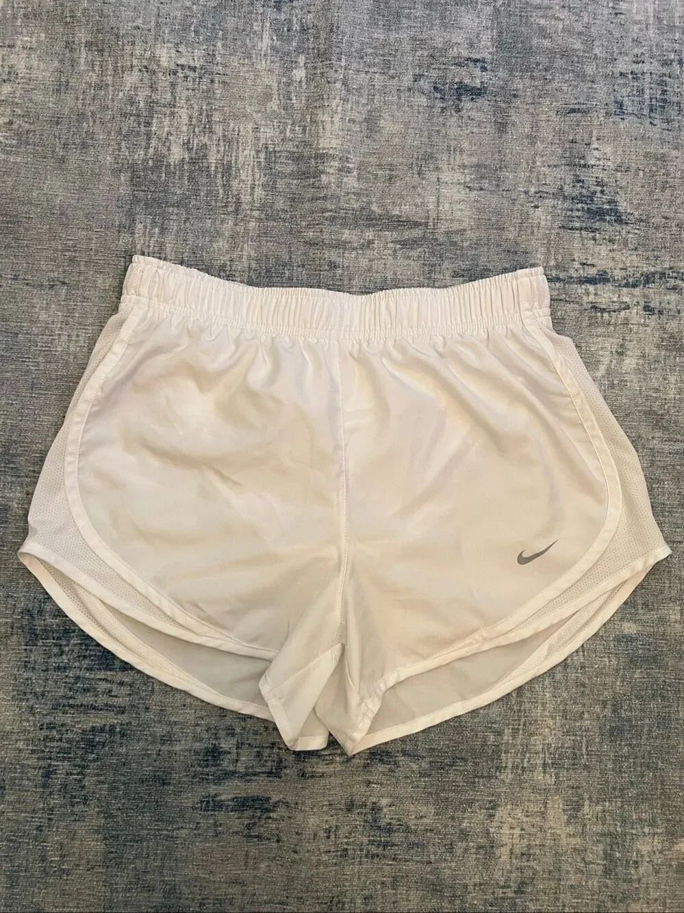 Nike White Tempo Brief Lined Athletic Running Shorts Women's Small
